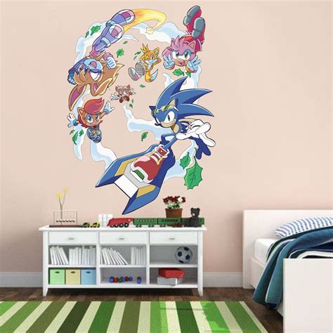 Peel And Stick Super Sonic Wall Decal Sonic The Hedgehog Wall Sticker