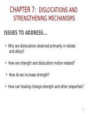 Chapter Summary Ppt Chapter Dislocations And Strengthening