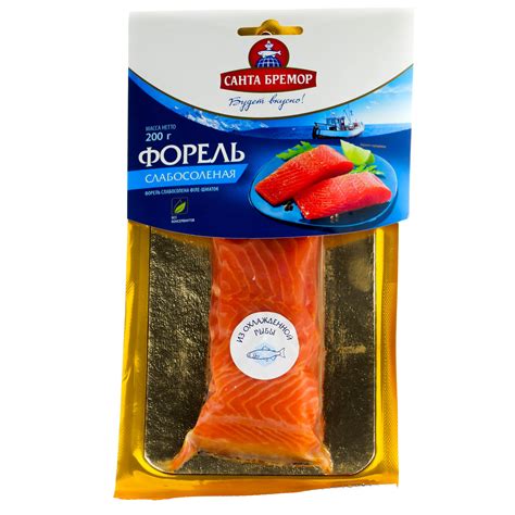 Форель Санта Бремор 200г слабосоленая филе-кусок купить с доставкой на ...