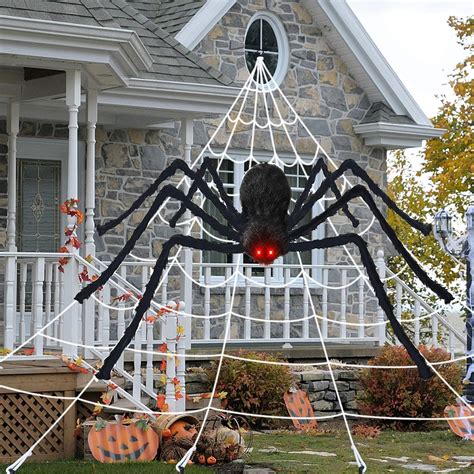 Bonbell Halloween Decorations 49 Giant Spider With Red Led Eyes