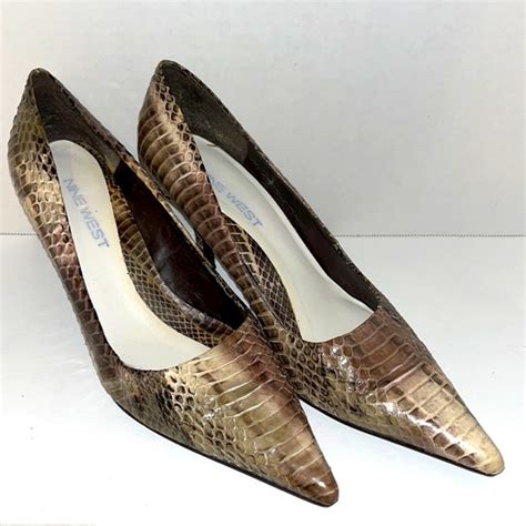 Nine West Shoes Womens Nine West Snakeskin Heels Poshmark