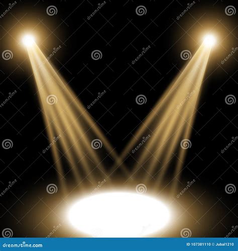 Vector Spotlight Light Effect Golden Color Stock Vector