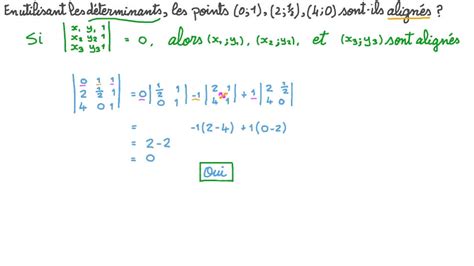 Vid O Question D Terminer Si Trois Points Sont Align S Laide Des