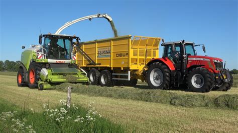 Gras Hakselen En Inkuilen Door Reimink Met Claas Jaguar En Massey