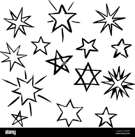 Set Of Hand Drawn Stars Stock Vector Image Art Alamy