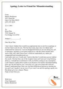 Apology Letter Template to a Friend - Sample & Example