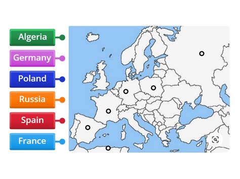 Europe Map - Labelled diagram