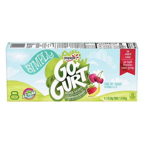 Yoplait Simply Gogurt Mix Berry And Strawberry Banana Yogurt Tubes Shop Yogurt At H E B