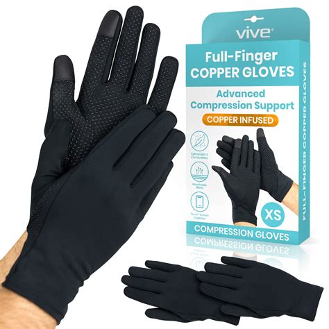 Vive Copper Arthritis Gloves Full Hand Compression