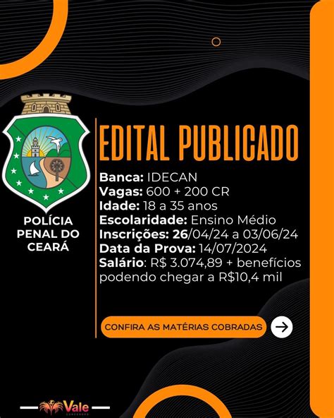 Ppce Edital Da Pol Cia Penal Do Cear Foi Publicado Disponibilizando