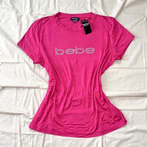 Hot Pink BEBE Top Rhinestone Size XL No Flaws Depop