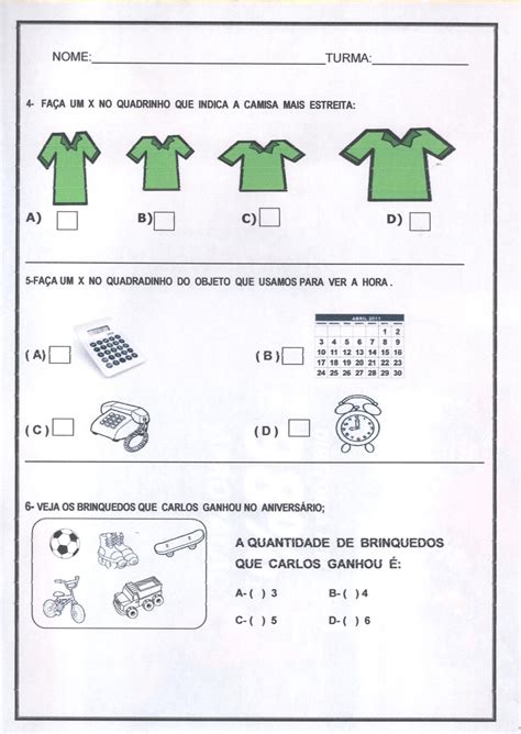 Exercicios De Matematica Para 1 Ano Do Ensino Fundamental