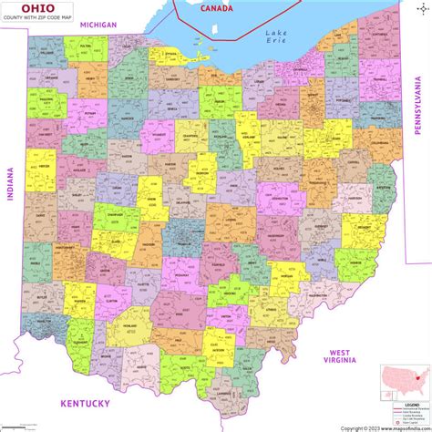 Ohio County Zip Codes Map