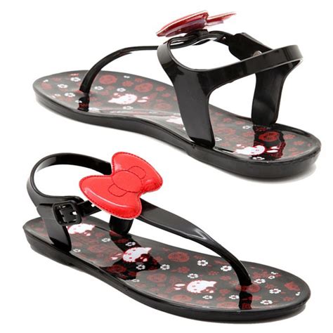 Hello Kitty Glitter Bow Jelly Sandals