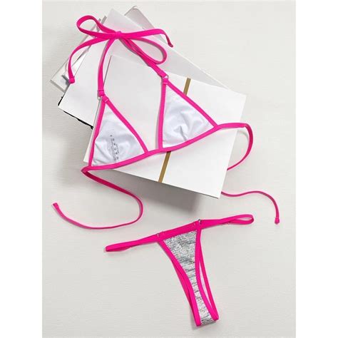 Sexy Halter Extreme Mini Micro Thong Bikini Women Swimwear Two Pieces