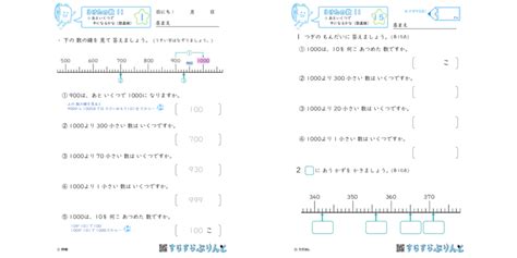 3けたの数【あといくつで千になるかな（数直線）】小2算数