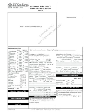 Fillable Online Anesthesia Ucsd 113007 Approved By Forms With