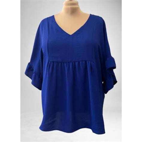 Andree By Unit V Neck Ruffle Sleeve Top Size X Ebay