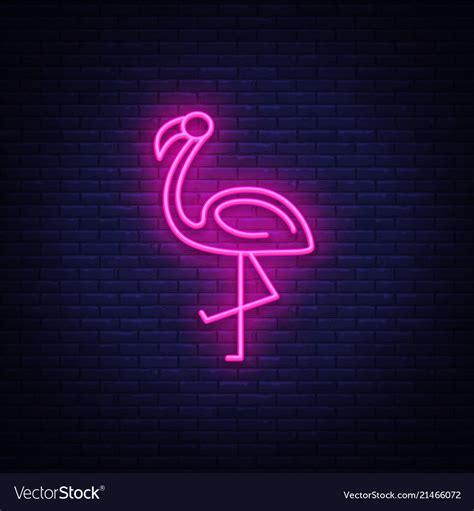 Flamingo Neon Sign Design Royalty Free Vector Image