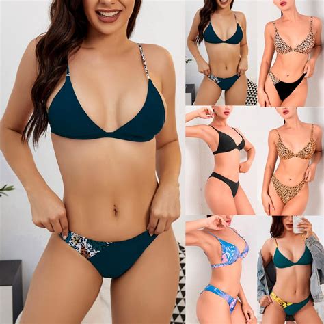 Kaufe Frauen Bikini Mit Brustpolster Ohne Stahlst Tze Sexy Strap Split