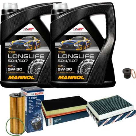 BOSCH KIT DE Inspection Set 10L 5W 30 Mannol Longlife Pour VW Touareg 3