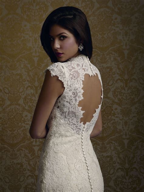 Lace Keyhole Back Wedding Gown Allure Wedding Dresses Lace Back