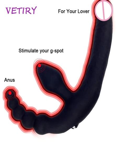 Sexy Costumes VETIRY Strapon Dildo Butt Plug Vibrator Sex Toys For