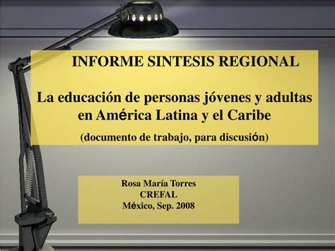 Ppt Informe Sintesis Regional La Educaci N De Personas J Venes Y Adultas En Am Rica Latina Y