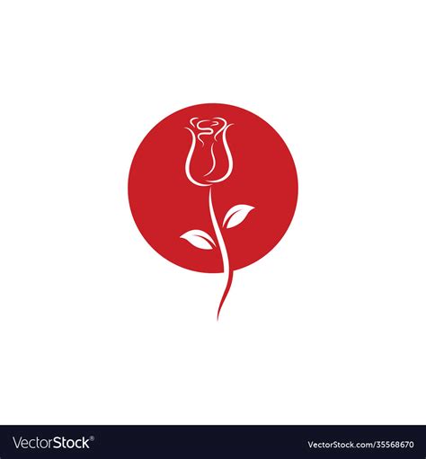 Rose Flower Icon Template Royalty Free Vector Image