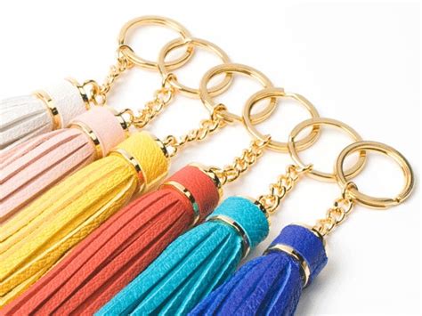 Tassel Leather Keychain Leather Tassel Keychain Keyring Bag