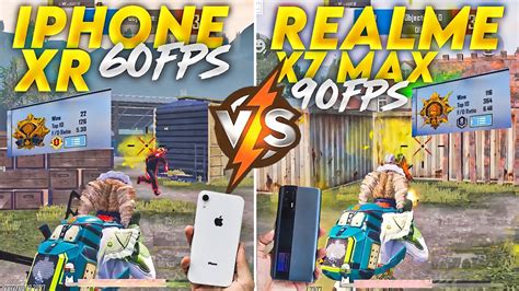 Iphone Xr Vs Realme X7 Max Bgmipubg Test 2022🔥 Realme X7 Max 90fps Bgmi Test Iphone Xr 60fps