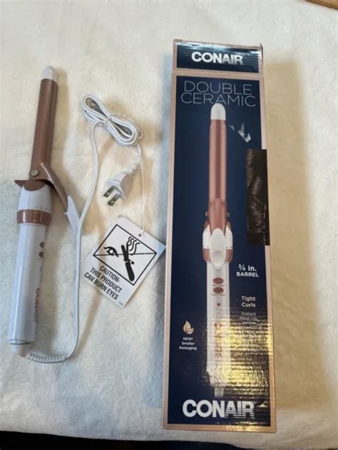 Conair Double Ceramic Curling Iron White Rose Gold Inch Barrel