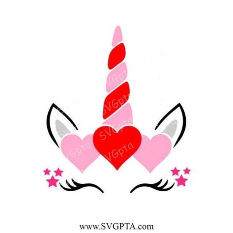 Unicorn Svg Hearts Unicorn Svg Valentines Day