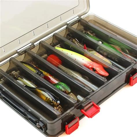 14 Grid Portable Outdoor Fishing Gear Baits Box Double Sided Storage