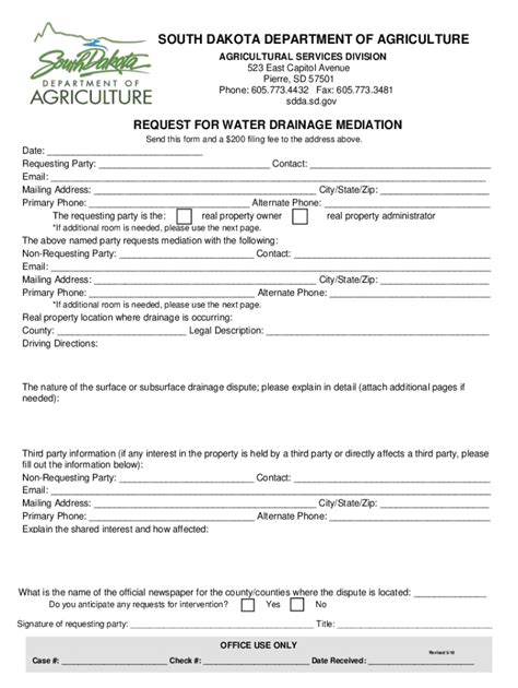 Fillable Online Sdda Sd Water Drainage Form Fax Email Print Pdffiller