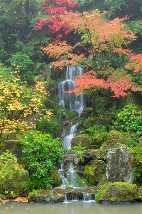 Portland Japanese Garden Autumn Waterfall | Portland Japanese Garden