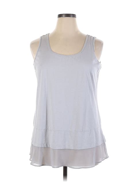 Logo By Lori Goldstein Gray Sleeveless Top Size X Plus Off