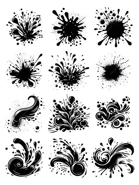 Premium Vector Illustration Of A Black Ink Splash Set On White Background