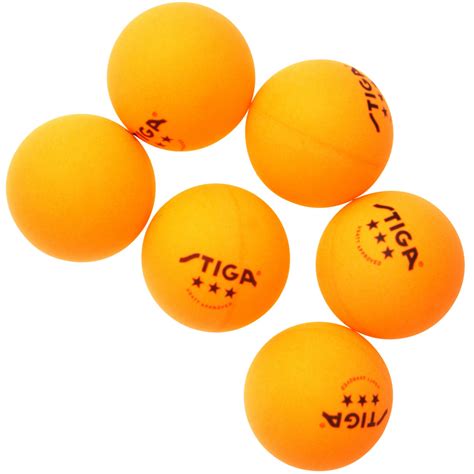 Stiga Three Star Indoor Table Tennis Balls 6 Pack Orange Table Tennis