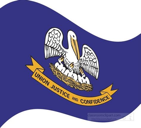 Louisiana State Clipart La Louisiana Flag Waving