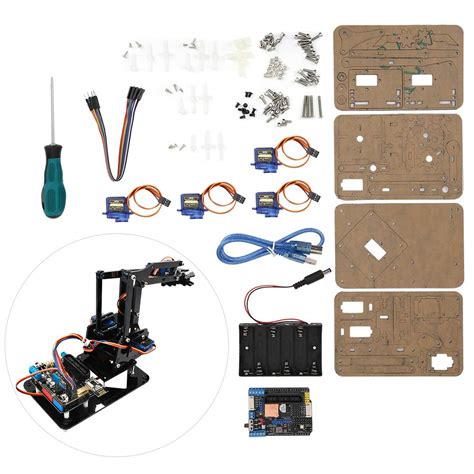 Buy Plyisty Robot Arm Kit, with 4 Degrees of Freedom Acrylic Wireless Control Robot Arm ...