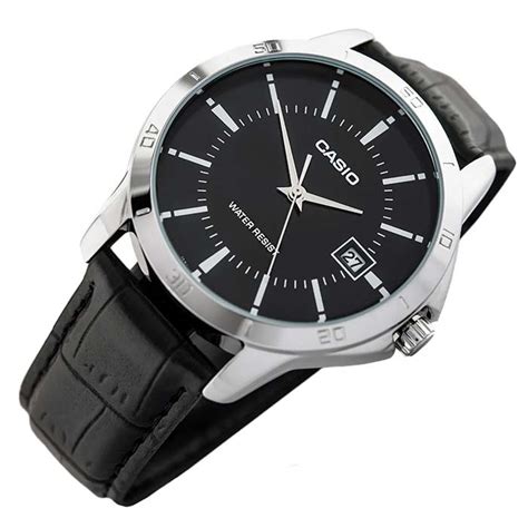 Reloj Casio Mtp V L A Cuero Negro Fechador Unestilo