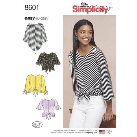 Simplicity 8601 Misses Pullover Tops