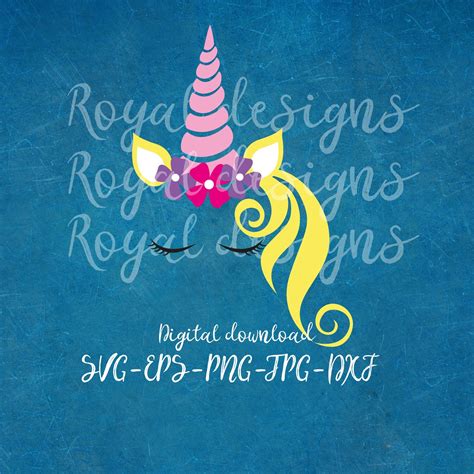 Unicorn Svg Cricut Unicorn Silhouette Digital File Design Unicorn Hair Png  Dxf Eps Etsy