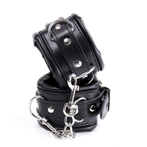 Collier Ensemble De Bondage Bdsm En Cuir Metail Menottes Menottes