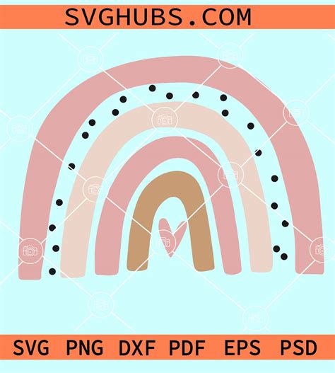 Boho Rainbow Svg Cut File Transparent Boho Rainbow Svg