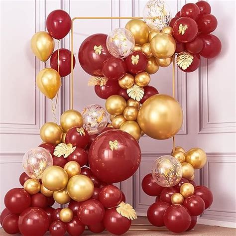 Amazon PartyWoo 140 Pcs Red Balloons Gold Metallic Balloons