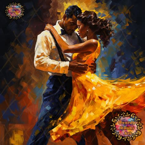 Black Salsa Dancing Couple Canvas Art, African American Dancing Couple Canvas Art, Wall Art ...