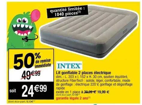 Promo Lit Gonflable Places Lectrique Intex Chez Cora Icatalogue Fr