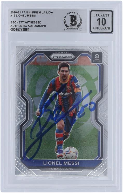 Lionel Messi Fc Barcelona Autographed Panini Prizm La Liga